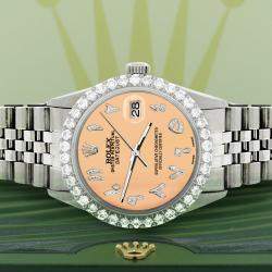 Rolex Custom Mustard 3.35CT Diamond Stainless Steel Datejust  Automatic Men's Wristwatch 36MM