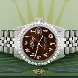 Rolex Custom Chocolate 3.35CT Diamond Stainless Steel Datejust  Automatic Men's Wristwatch 36MM
