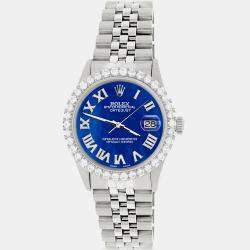 Rolex Custom Royal Blue MOP 3.3CT Diamond Stainless Steel Datejust  Automatic Men's Wristwatch 36MM