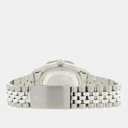 Rolex Custom Satin Linen 3.3CT Diamond Stainless Steel Datejust  Automatic Men's Wristwatch 36MM