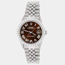 Rolex Custom Chocolate 3.3CT Diamond Stainless Steel Datejust  Automatic Men's Wristwatch 36MM