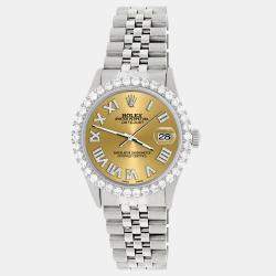 Rolex Custom Champagne 3.3CT Diamond Stainless Steel Datejust  Automatic Men's Wristwatch 36MM