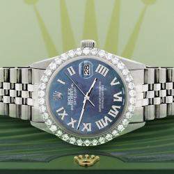 Rolex Custom Black 3.3CT Diamond Stainless Steel Datejust  Automatic Men's Wristwatch 36MM