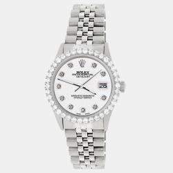 Rolex Custom White 3.05CT Diamond Stainless Steel Datejust  Automatic Men's Wristwatch 36MM