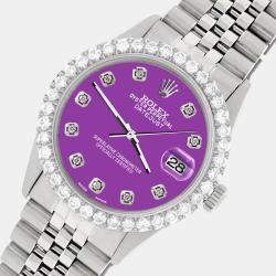 Rolex Custom Sangria 3.05CT Diamond Stainless Steel Datejust  Automatic Men's Wristwatch 36MM