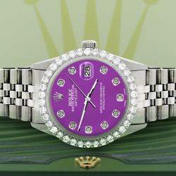 Rolex Custom Sangria 3.05CT Diamond Stainless Steel Datejust  Automatic Men's Wristwatch 36MM
