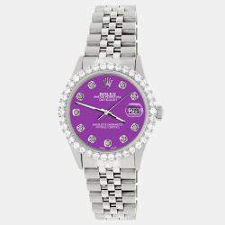 Rolex Custom Sangria 3.05CT Diamond Stainless Steel Datejust  Automatic Men's Wristwatch 36MM