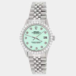 Rolex Custom Light Malachite 3.05CT Diamond Stainless Steel Datejust  Automatic Men's Wristwatch 36MM