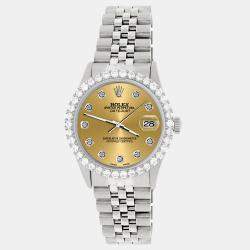 Rolex Custom Champagne 3.05CT Diamond Stainless Steel Datejust  Automatic Men's Wristwatch 36MM