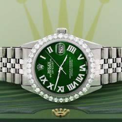 Rolex Custom Green MOP 3.3CT Diamond Stainless Steel Datejust  Automatic Men's Wristwatch 36MM