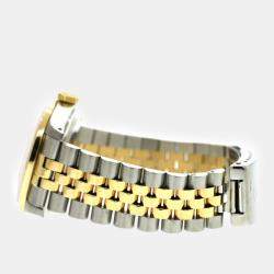 Rolex Custom  MOP Diamond 18K Yellow Gold Stainless Steel Date  Automatic Men's Wristwatch 34mm