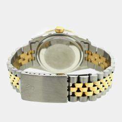 Rolex Custom  MOP Diamond 18K Yellow Gold Stainless Steel Date  Automatic Men's Wristwatch 34mm