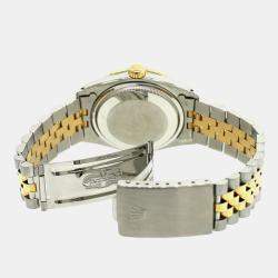 Rolex Custom  MOP Diamond 18K Yellow Gold Stainless Steel Date  Automatic Men's Wristwatch 34mm