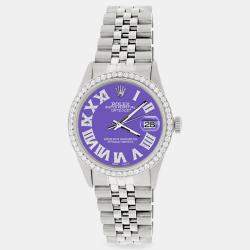 Rolex Custom Lavender Diamond Stainless Steel Datejust  Automatic Men's Wristwatch 36MM