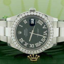 Rolex Custom  Diamond Stainless Steel Datejust II 116300 Automatic Men's Wristwatch 41MM