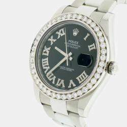 Rolex Custom  Diamond Stainless Steel Datejust II 116300 Automatic Men's Wristwatch 41MM