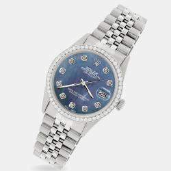 Rolex Custom Black 1.1CT Diamond Stainless Steel Datejust  Automatic Men's Wristwatch 36mm