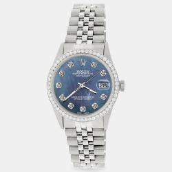 Rolex Custom Black 1.1CT Diamond Stainless Steel Datejust  Automatic Men's Wristwatch 36mm
