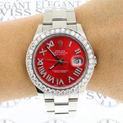 Rolex Customised Royal Red Stainless Steel Datejust 41 126300 Automatic Men's Wristwatch