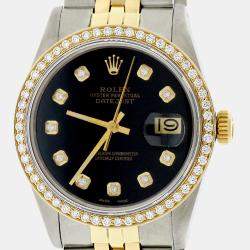 Rolex Customised  Diamond 18K Yellow Gold Stainless Steel Datejust 16013 Automatic Men's Wristwatch 36MM