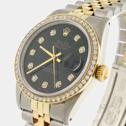 Rolex Customised  Diamond 18K Yellow Gold Stainless Steel Datejust 16013 Automatic Men's Wristwatch 36MM