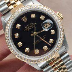 Rolex Customised  Diamond 18K Yellow Gold Stainless Steel Datejust 16013 Automatic Men's Wristwatch 36MM