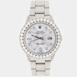 Rolex Customised  MOP 3.65CT Diamond Stainless Steel Datejust  Automatic Men's Wristwatch 36MM