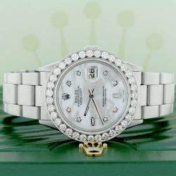 Rolex Customised  MOP 3.65CT Diamond Stainless Steel Datejust  Automatic Men's Wristwatch 36MM