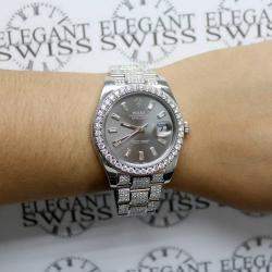Rolex Customised  9.4CT Diamond Stainless Steel Datejust II 116300 Automatic Men's Wristwatch 41mm