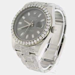 Rolex Customised  9.4CT Diamond Stainless Steel Datejust II 116300 Automatic Men's Wristwatch 41mm