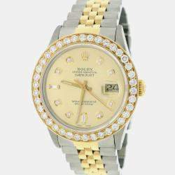 Rolex Customised  2.70CT Diamond 18K Yellow Gold Stainless Steel Datejust  Automatic Men's Wristwatch 36mm