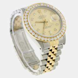 Rolex Customised  2.70CT Diamond 18K Yellow Gold Stainless Steel Datejust  Automatic Men's Wristwatch 36mm
