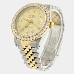 Rolex Customised  2.70CT Diamond 18K Yellow Gold Stainless Steel Datejust  Automatic Men's Wristwatch 36mm
