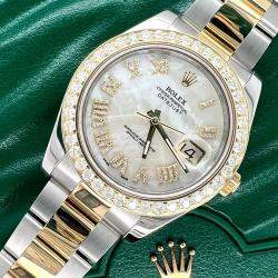Rolex Customised  3.07CT Diamond 18K Yellow Gold Stainless Steel Datejust II 116333 Automatic Men's Wristwatch 41mm
