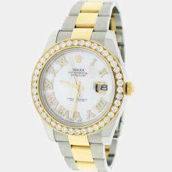 Rolex Customised  3.07CT Diamond 18K Yellow Gold Stainless Steel Datejust II 116333 Automatic Men's Wristwatch 41mm