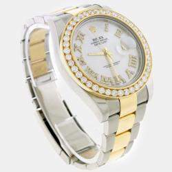 Rolex Customised  3.07CT Diamond 18K Yellow Gold Stainless Steel Datejust II 116333 Automatic Men's Wristwatch 41mm