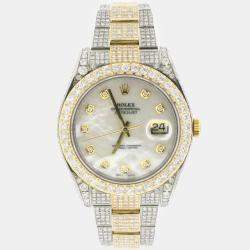 Rolex Customised  18K Yellow Gold Stainless Steel Datejust II 116333 Automatic Men's Wristwatch 41mm