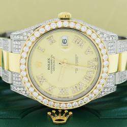 Rolex Customised  Diamond 18K Yellow Gold Stainless Steel Datejust II 116333 Automatic Men's Wristwatch 41MM