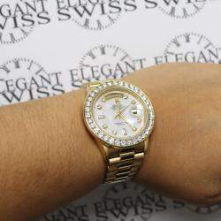 Rolex Customised  MOP 4CT Diamond Stainless Steel Day-Date  Automatic Men's Wristwatch 36MM