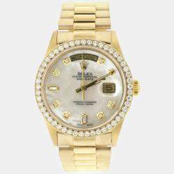 Rolex Customised  Diamond 18k Yellow Gold  Day-Date  Automatic Men's Wristwatch 36MM