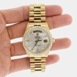 Rolex Customised  Diamond 18k Yellow Gold  Day-Date  Automatic Men's Wristwatch 36MM