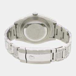 Rolex Customised Blue MOP 10.65CT Diamond Stainless Steel Datejust II 116300 Automatic Men's Wristwatch 41mm