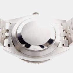 Rolex Customised Silver Diamond Stainless Steel Datejust 126300 Automatic Men's Wristwatch 41mm