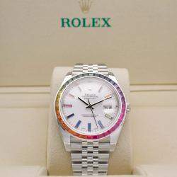 Rolex Customised White Diamond Stainless Steel Datejust 126300 Automatic Men's Wristwatch 41mm