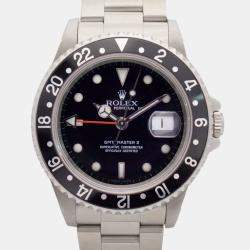 Rolex Black Stainless Steel GMT-Master II 16710 Automatic Men's Wristwatch 40mm