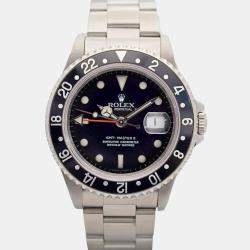 Rolex Black Stainless Steel GMT-Master II 16710 Automatic Men's Wristwatch 40mm