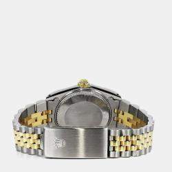 Rolex Customised Grey Diamond 18K Yellow Gold Stainless Steel Datejust 16013 Automatic Men's Wristwatch 36mm