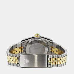 Rolex Customised Pink Diamond 18K Yellow Gold Stainless Steel Datejust 16013 Automatic Men's Wristwatch 36mm
