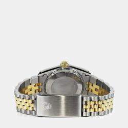 Rolex Customised Pink Diamond 18K Yellow Gold Stainless Steel Datejust 16013 Automatic Men's Wristwatch 36mm