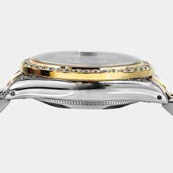 Rolex Customised White Diamond 18K Yellow Gold Stainless Steel Datejust 16013 Automatic Men's Wristwatch 36mm